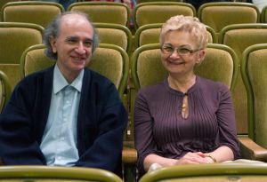 Alexei Orlovetsky and Maria Serafin during intermission of the concert in the Wroclaw Philharmonic Hall on 28th Aug 2011.
